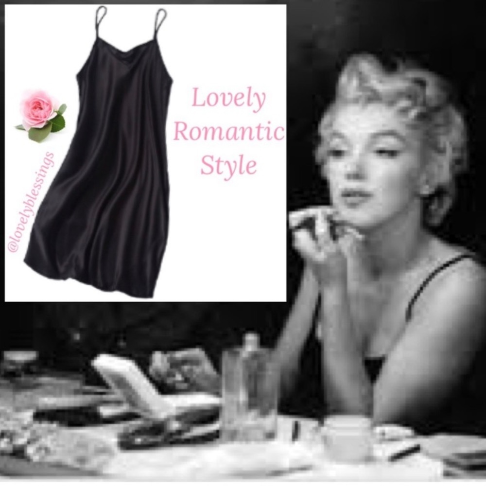 Vintage 80s Silk Slip Dress Romantic Sexy Pin Up Lingerie Long Full Length Black - Picture 15 of 15
